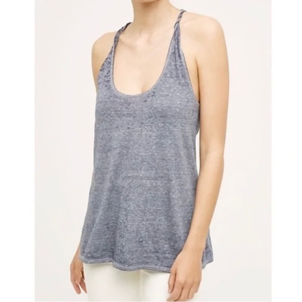 Saturday Sunday by Anthropologie Blue Twist Strap Tank Top Size Small